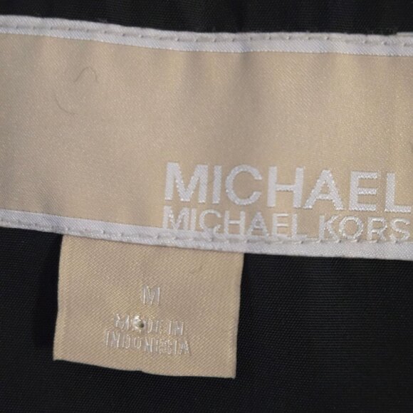 Michael Michael Kors Anorak Raincoat Black Gold Logo Hardware Full Zip Size M - Picture 13 of 14